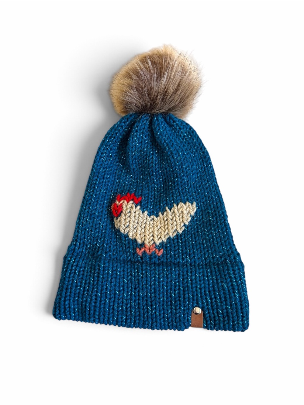 Etsy Knitted Chicken Beanie With Pom Pom